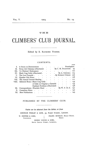 Climbers' Club 1903 Vol.5 No.19 Journal cover
